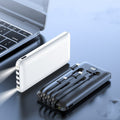 High capacity power bank with its own cable