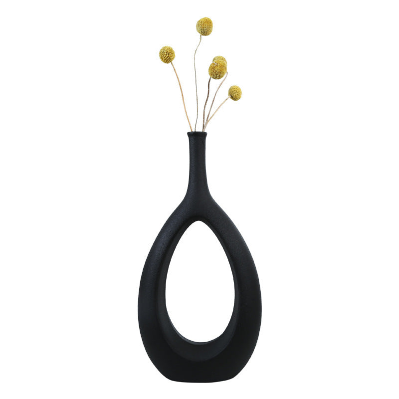 Simple And Special-Shaped Ceramic Vase Flower Arrangement Light Luxury Modern Home Decoration