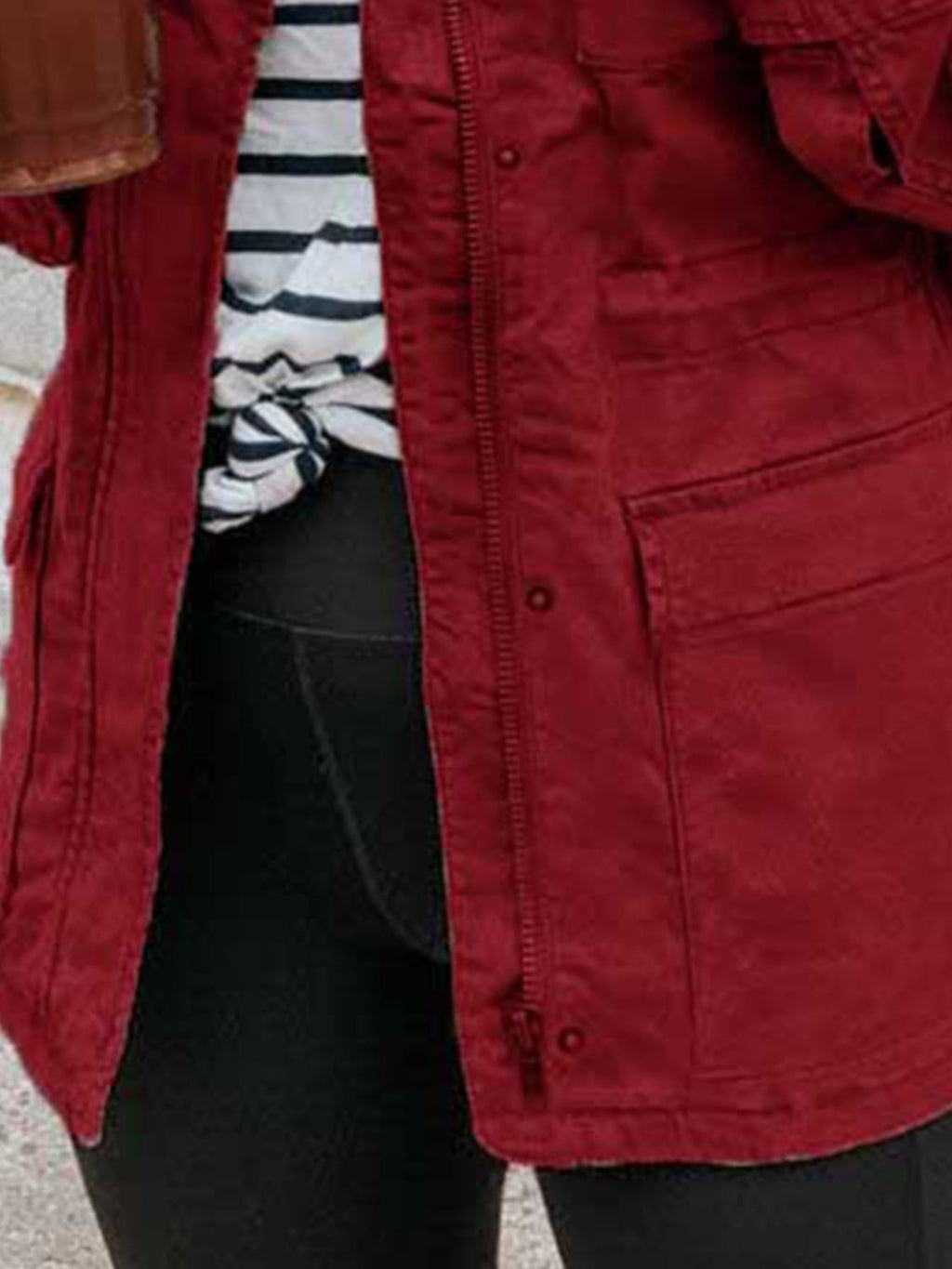 Pocketed Long Sleeve Zip Up Jacket