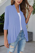 Open Front Ruffle Trim Cardigan