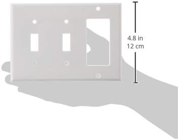 Leviton 2-Toggle 1-Decora/GFCI Device Combination Wallplate, 80421-W, White