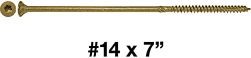 14 x 7 Bronze Coated Multipurpose Wood Screw - Torx/Star Drive Flat Head Exterior Coated - ACQ Compatible - 5 POUNDS - 110 Screws