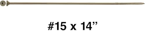 Jake Sales #15 x 14 Bronze Exterior Wood Screws - Torx Flat Head - ACQ Compatible - Full Box (~250 Count)