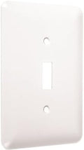 TayMac WMW-T 1-Gang White Smooth Metal Maxi Toggle Wall Plate WMW-T, Outlet Cover Wall Plate with Screws, Light Switch Cover Plate for 1 Device