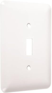 TayMac WMW-T 1-Gang White Smooth Metal Maxi Toggle Wall Plate WMW-T, Outlet Cover Wall Plate with Screws, Light Switch Cover Plate for 1 Device