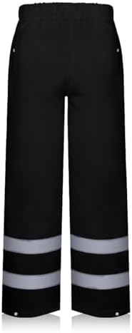 TCCFCCT High Visibility Rain Gear for Men - Waterproof Hi Vis Rain Pants with Hood & Lightweight rain Suits for Men's Safety Work & Outdoors - 4XL-5XL Black