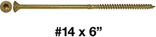 14 x 6 Bronze Coated Multipurpose Wood Screw - Torx/Star Drive Flat Head Exterior Coated - ACQ Compatible - CASE Qty 42 Boxes 1,050 Screws