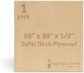 Baltic Birch Plywood 12 mm, 1/2 Inch Craft Wood, B/BB Grade, Stronger Than Basswood Sheets or Balsa Wood, Perfect for Laser, CNC Cutting, Wood Burning, by Woodpeckers (1, 30" x 30")