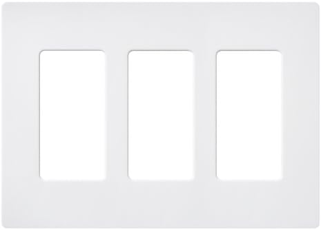 Lutron Claro 3 Gang Decorator/Rocker Wallplate, Satin, Snow (1-Pack) | SC-3-SW
