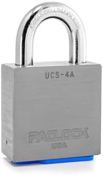 PACLOCK's 4-Series Padlock, Standard Rekeyable (SR), 7/16" Diameter Hard. Stainless Steel Shackle, 1-3/16" Tall, Keyed Differently w/ 2 Keys, Silver Anodized Aluminum