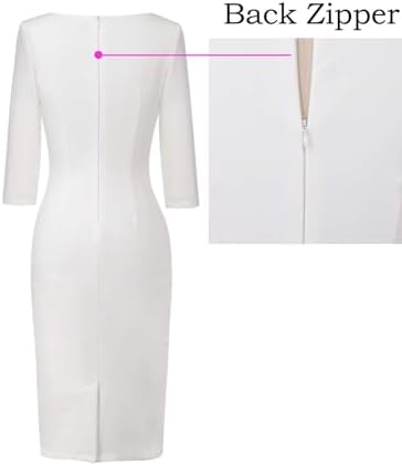 VFSHOW Womens Work Business Office Zipper Up Slim Bodycon Sheath Dress