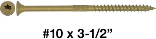 10 x 3-1/2" Bronze Coated Multipurpose Exterior Coated - ACQ Compatible Wood Screw Torx/Star Drive Flat Head - CASE Qty 42 Boxes 2,268 Screws