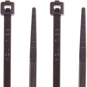 Hellermann Tyton T18L0M4 Standard Cable Tie, 8" Long, 18lb Tensile Strength, PA66, Black (Pack of 1000) (2)