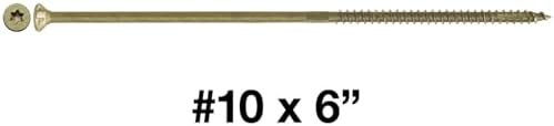 Jake Sales #10 x 6 Bronze Coated Multipurpose Wood Screw Torx/Star Drive Flat Head (5 POUNDS - 160 Approx. Screw Count) Exterior Coated - ACQ Compatible Wood Screws