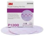 3M 30568 Hookit Purple 5" P1200 Grit Finishing Film Disc
