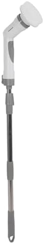 Electric Spin Scrubber, Cordless Bathroom Scrubber Cleaning Brush Cleaner with Adjustable Extension Long Handle, Battery Level Display, 3 Brush Head, 1 Sponge Head