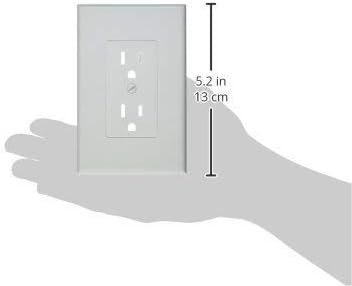 TayMac MW2500W Single-Gang Wallplate Non-Metallic Decorator Cover One Grounded Duplex, White Smooth(Pack of 5)
