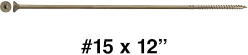 Jake Sales #15 x 12 Bronze Exterior Wood Screws - Torx Flat Head - ACQ Compatible - Full Box (~250 Count)