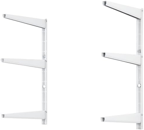 Delta Minimalistic White Shelf Brackets Cycle, Set of 6 Fully Adjustable 12-inch Heavy Duty Shelf Brackets, Holds Up to 480 lbs, Modern Shelf Bracket for Wood Shelves