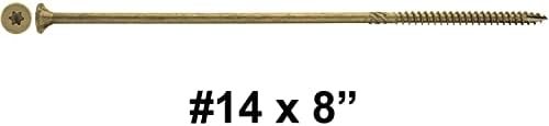 14 x 8 Bronze Coated Multipurpose Wood Screw - Torx/Star Drive Flat Head Exterior Coated - ACQ Compatible - 5 POUNDS - 95 Approx. Screw Count