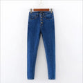Single breasted jeans women's feet