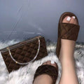 One Word Outer Wear Plaid Sandals And Slippers Plaid Shoe Bag