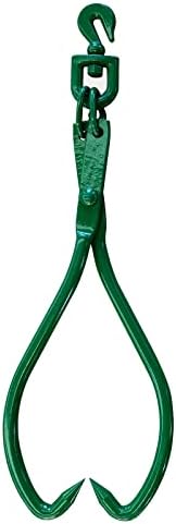 Timber Claw Hook, 25 in - Swivel Log Lifting Tongs Heavy Duty Grapple Timber Claw, Lumber Skidding Tongs Logging Grabber 25" Jaw Opening