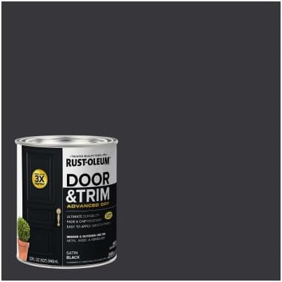 Rust-Oleum 369383 Advanced Dry Door & Trim Paint, Quart, Satin Black