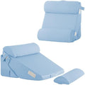 Bedluxe Adjustable 4pcs Bed Wedge Pillow Set, Memory Foam Wedges Pillow Post Surgery for Back, Neck, Leg Pain Relief, Pillows Wedge for Sleeping, Sitting up in Bed, Acid Reflux and GERD, Light Blue
