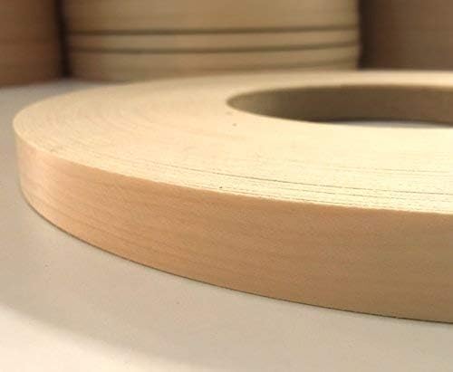 Edge Supply Birch Pre-Finished 7/8 in x 50 ft Roll with a Clear Lacquer UV Finish – Pre-Glued Iron On Real Wood Veneer Edging – Edge Banding Tape with Hot Melt Adhesive, Ideal for Furniture & DIY.