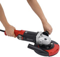 7Inch Concrete Grinder, 110V 1580W High-Efficiency Handheld Angle Grinder with Dust Shroud & Diamond Grinding Wheel, 6 Speed Adjustable - 3000RPM Max. (Black)