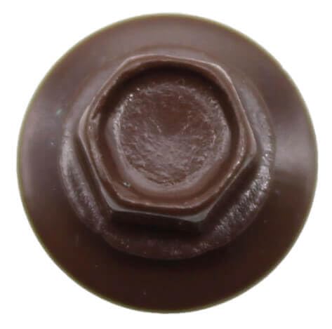 10 x 1-1/2" Brown Metal Roofing Screws - Hex Washer Head- Self-Starting/Tapping - EPDM Washer. 8 X 250 Bags - 2,000 Screws