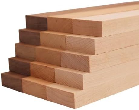 Exotic Wood Zone Variety Pack - 5 Walnut, 5 Maple, 5 Cherry Hardwood Boards (3/4" x 2" x 24") - 15 Pcs Total for Woodworking, Crafting, DIY Projects, Wood Carving