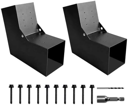 15° Angle Slant Pergola Bracket Kits,2-Way L-Shaped Slant Roof Post Brackets with Stainless Steel Screws for 6" x 6"(Actual:5.5" x 5.5") Lumber for Outdoor Pergola,Proch,Passageway - 1Pack
