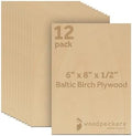 12 mm Baltic Birch Plywood 1/2 - B/BB Grade Craft Wood, Stronger Than Basswood Sheets, for Laser, CNC Cutting and Wood Burning, by Woodpeckers (12, 6" x 8")
