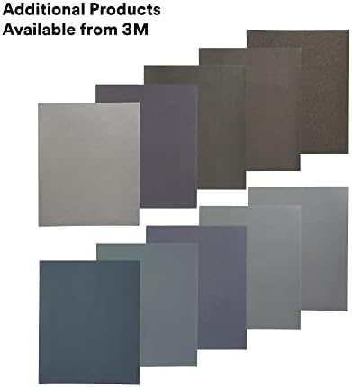 3M Wetordry Abrasive Sheet 213Q, 02038, 400+ Grit, 9 in x 11 in, Pack of 50 Sandpaper Sheets for Auto Sanding, Metal Sanding, Finishing, Paint Prep