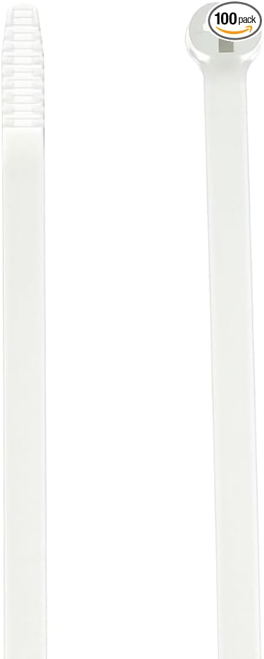 Thomas & Betts TY27M 13" Natural Cable Ties, 120 lb Tensile Strength, Stainless Steel Barb and Infinite Locking Positions, Corrosion Resistant Nylon for Indoor Application, 500 Pack