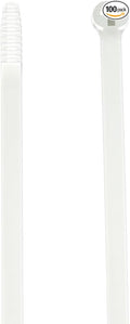 Thomas & Betts TY27M 13" Natural Cable Ties, 120 lb Tensile Strength, Stainless Steel Barb and Infinite Locking Positions, Corrosion Resistant Nylon for Indoor Application, 500 Pack