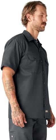 Dickies Men’s Short Sleeve Work Shirt – Durable Twill Button Down Shirts for Men, Lightweight Uniform for Daily Wear