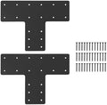 2 Pcs 16.8"x12" T Post Brackets, 3MM Thick T Flat Mending Plate