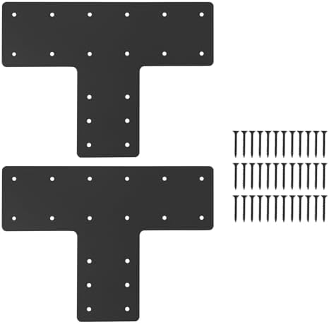 2 Pcs 16.8"x12" T Post Brackets, 3MM Thick T Flat Mending Plate
