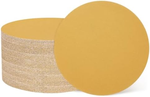 HARFINGTON 100 Pcs 5 Inch Sanding Discs 220 Grit Yellow Aluminum Oxide