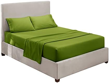 Hearth & Harbor Full Size Sheets - 4 Piece Bed Sheet Set, Hotel Luxury Double Brushed Bed Sheets - Extra Soft Bedding Sheets & Pillowcases, Full, Calla Green