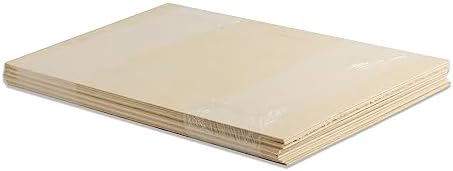 10 Pack | 6mm 1/4th inch Premium Baltic Birch Plywood, 12” x 19”, Glowforge Ready, Hand Selected Grade, Unfinished | Boxes of 10, 20, 50 and 100 | Laser Engraving, CNC, Scroll Saw, by Craft Closet