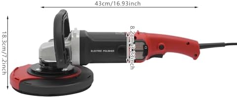 7Inch Concrete Grinder, 110V 1580W High-Efficiency Handheld Angle Grinder with Dust Shroud & Diamond Grinding Wheel, 6 Speed Adjustable - 3000RPM Max. (Black)