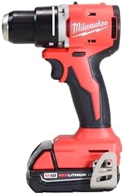 For Milwaukee 3601-21P 18V Lithium-Ion Brushless Cordless 1/2" Compact Drill/Driver Kit with 2.0 Ah Battery, Charger and Tool Bag