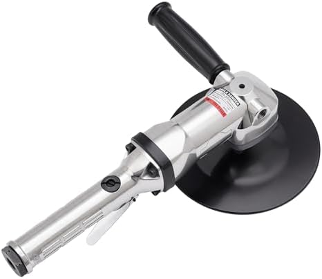7-inch Air Angle Sander Pneumatic Air Angle Grinder with Sub-Handle and Press Switch 4500rpm Pneumatic Polishing Machine for Floor Stones Tiles Marble Glass Concrete Car Ship
