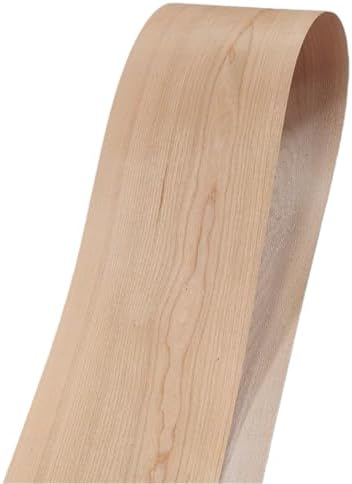 Cherry Wood Veneer Sheet,Flat Cut,8.5''x 98'',Iron On Stick Veneer Roll Without Paper,Pre-glued Hot Melt Self Adhesive Cherry Tape for Cabinet Furniture Plywood Laminate Speaker Renovation