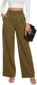 KICZOY Women Casual Wide Leg Dress Pants High Waist Lightweight Flowy Pants