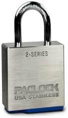 PACLOCK's 2-Series Padlock, Standard Rekeyable (SR), 5/16" Diameter Hard. Stainless Steel Shackle, 1-3/16" Tall, One Lock Keyed to a Number U-Pick! w/ 2 Keys, Stainless Steel